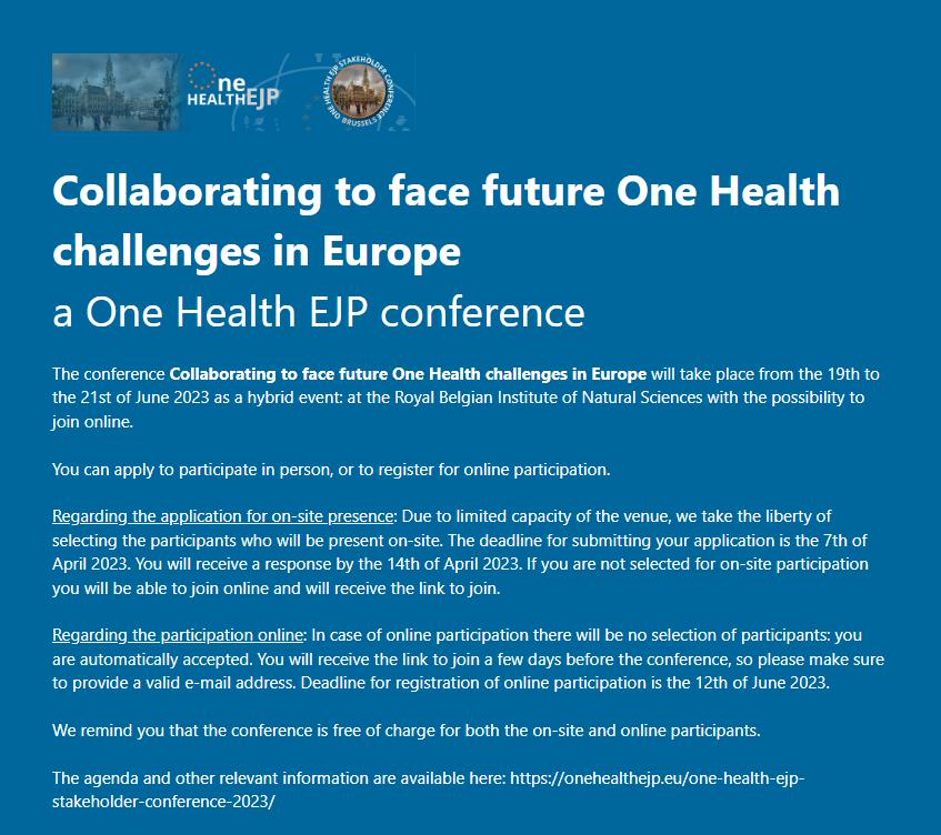 Collaborating to face future One Health challenges in Europe